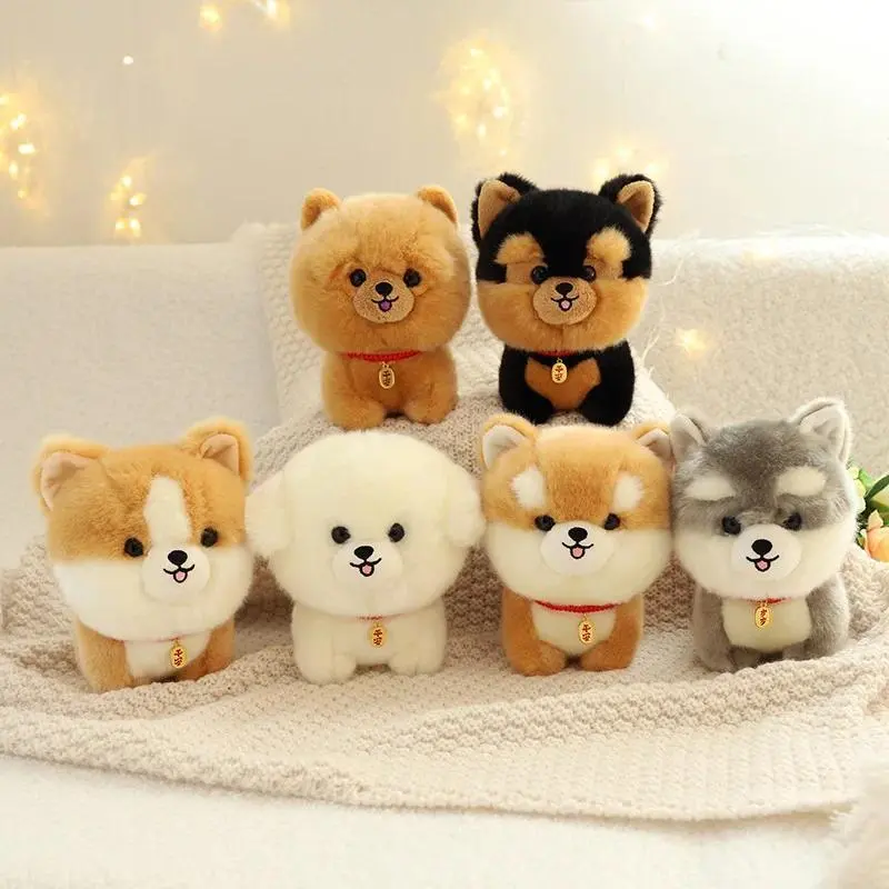 Birthday Gift Cute Puppy Doll Plush Toy Husky Doll Corgi Doll Simulation Animal Plush Doll Children Toy Gift