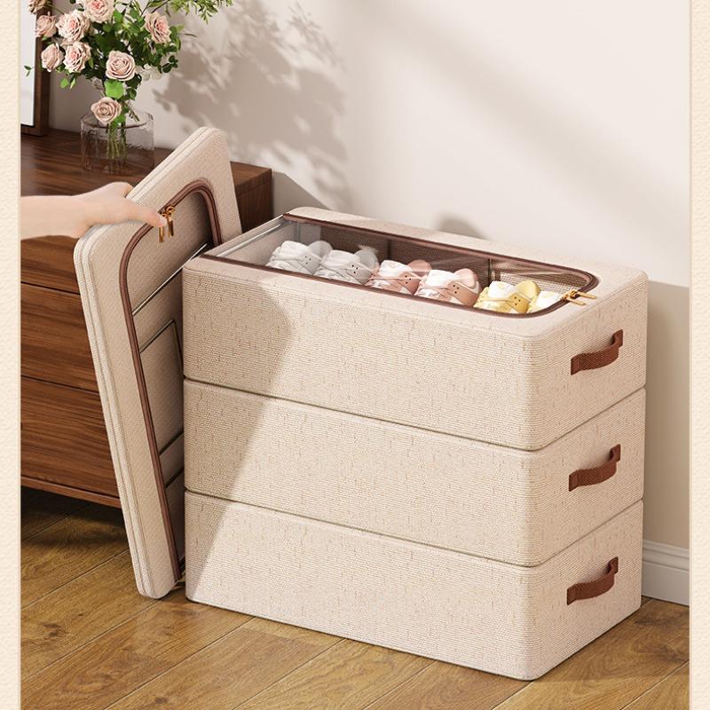 New Stackable Shoe Box with High Lid, Easy Access, Multi-Functional Bed Storage, Perfect for Home Dorm School Use, Organizer Box