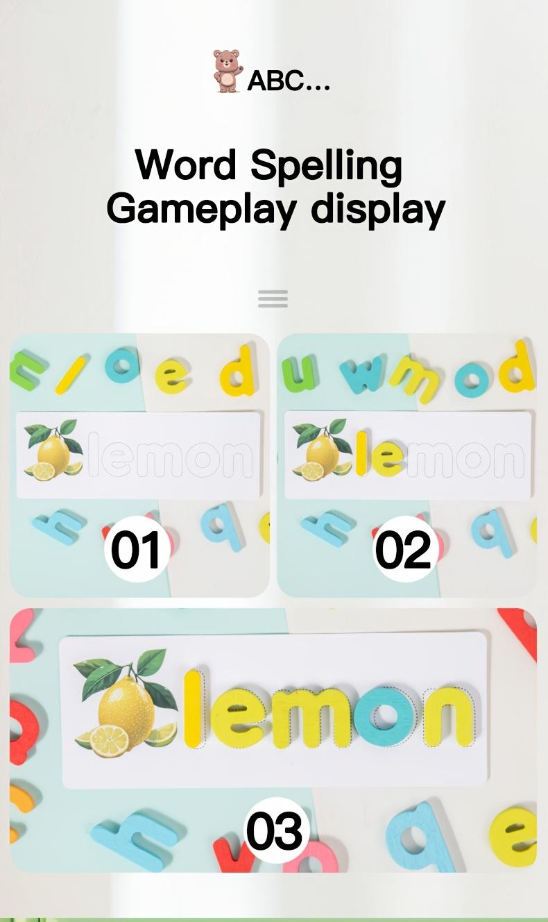 Educational toy gifts, Preschool alphabet tool, children's word recognition, spelling, matching letter learning game activities, viewing learning toys, wooden teaching toys, Halloween, Christmas gifts