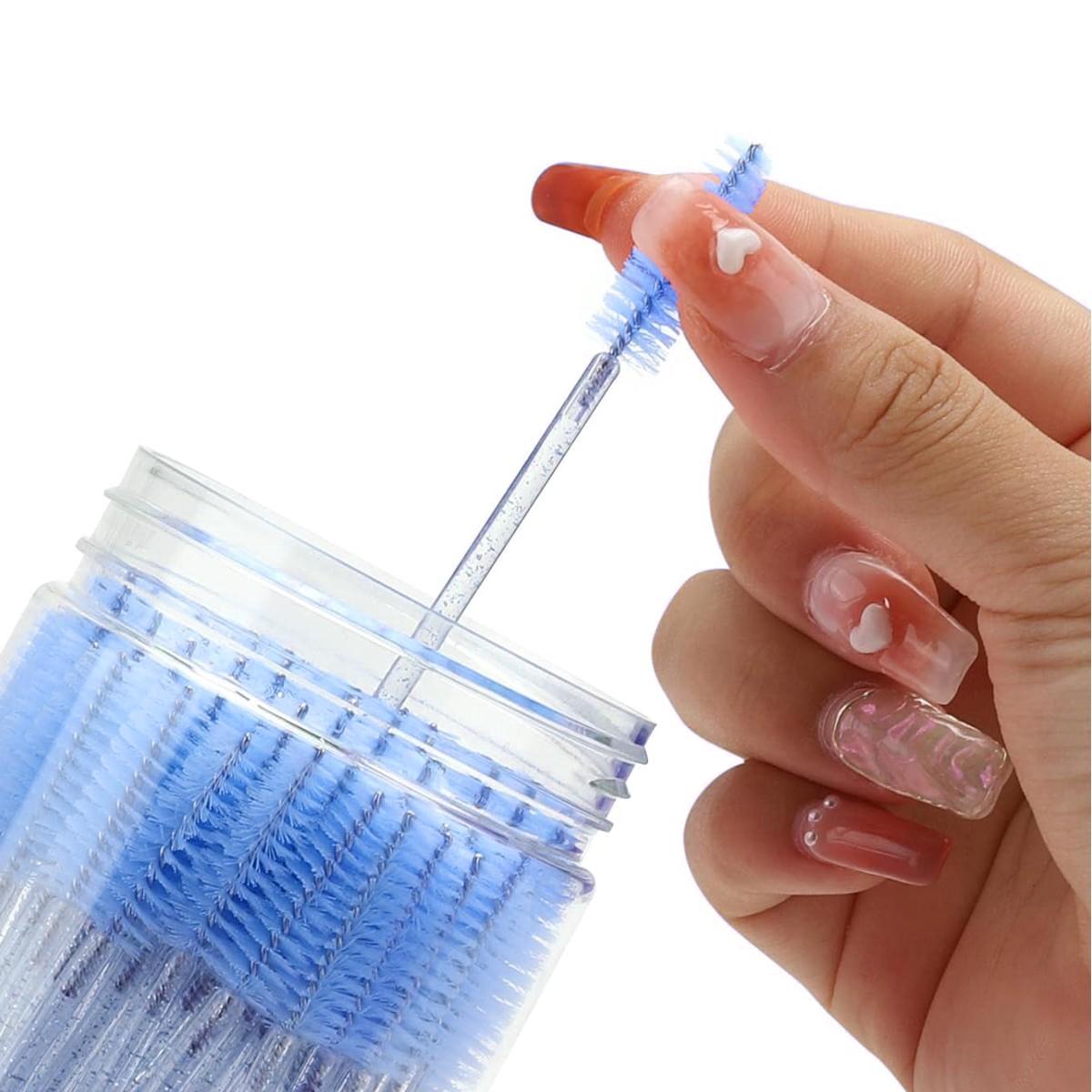 Disposable Eyelash Brush with Storage Container, Bendable Eyebrow Spoolies, Lash Brush for Lash Extensions, Eyebrow Spoolie, Castor Oil Brushes, Makeup, Eyebrow Makeup Tool, Cosmetic