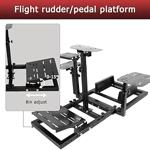 Supllueer Racing Flight Simulator Cockpit Adjustable Fit for Thrustmaster Hotas Warthog T300 Logitech X52 PRO G920 G923 Fanatec Racing Wheel Stand Without Seat Wheel Pedal Throttle Joystick Keyboard