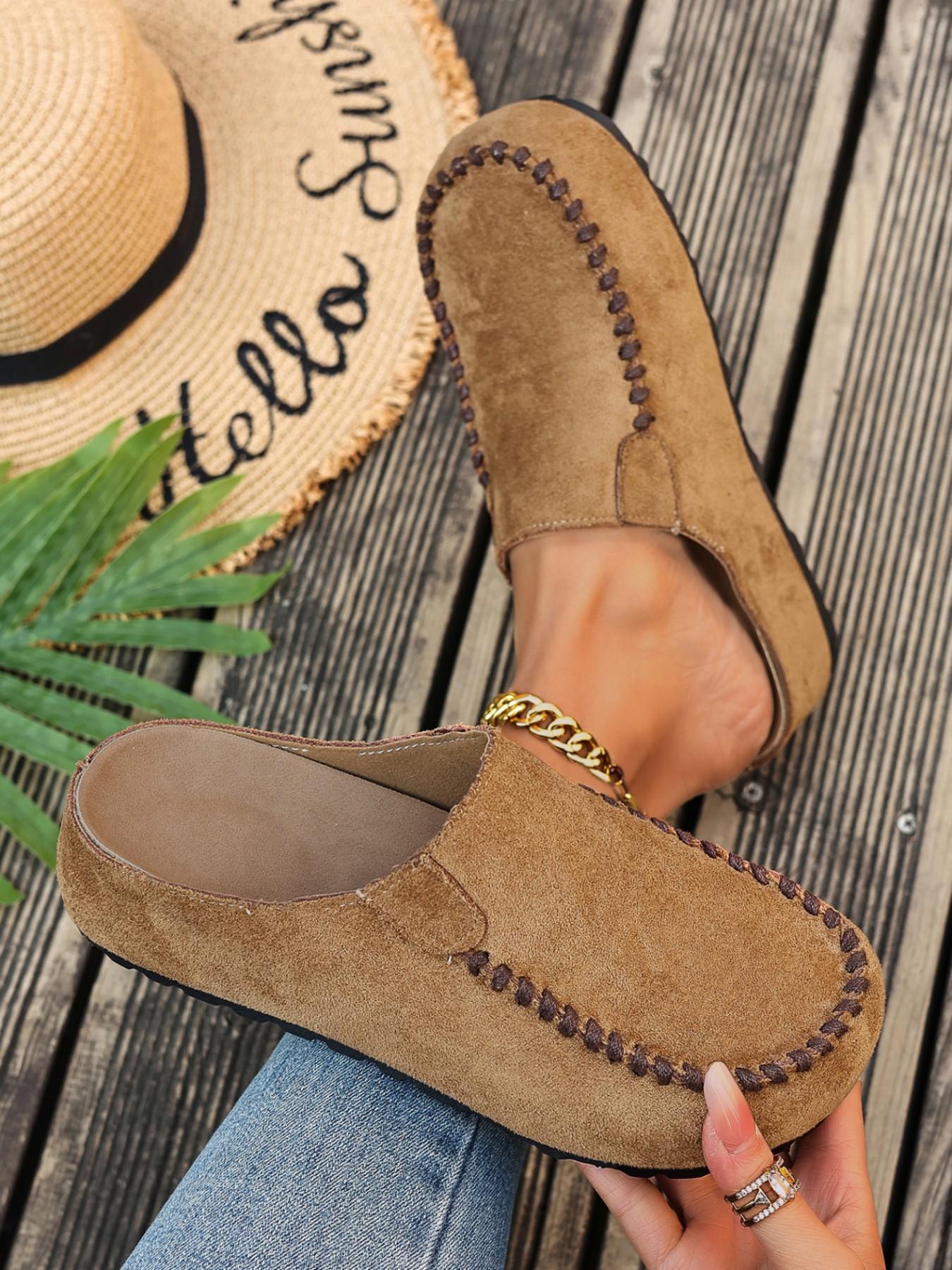 Women's Casual Suede Moccasin Slippers, Lace-Up Comfortable Lightweight Flat Shoes, Ideal for Daily Commute and Weekend Wear