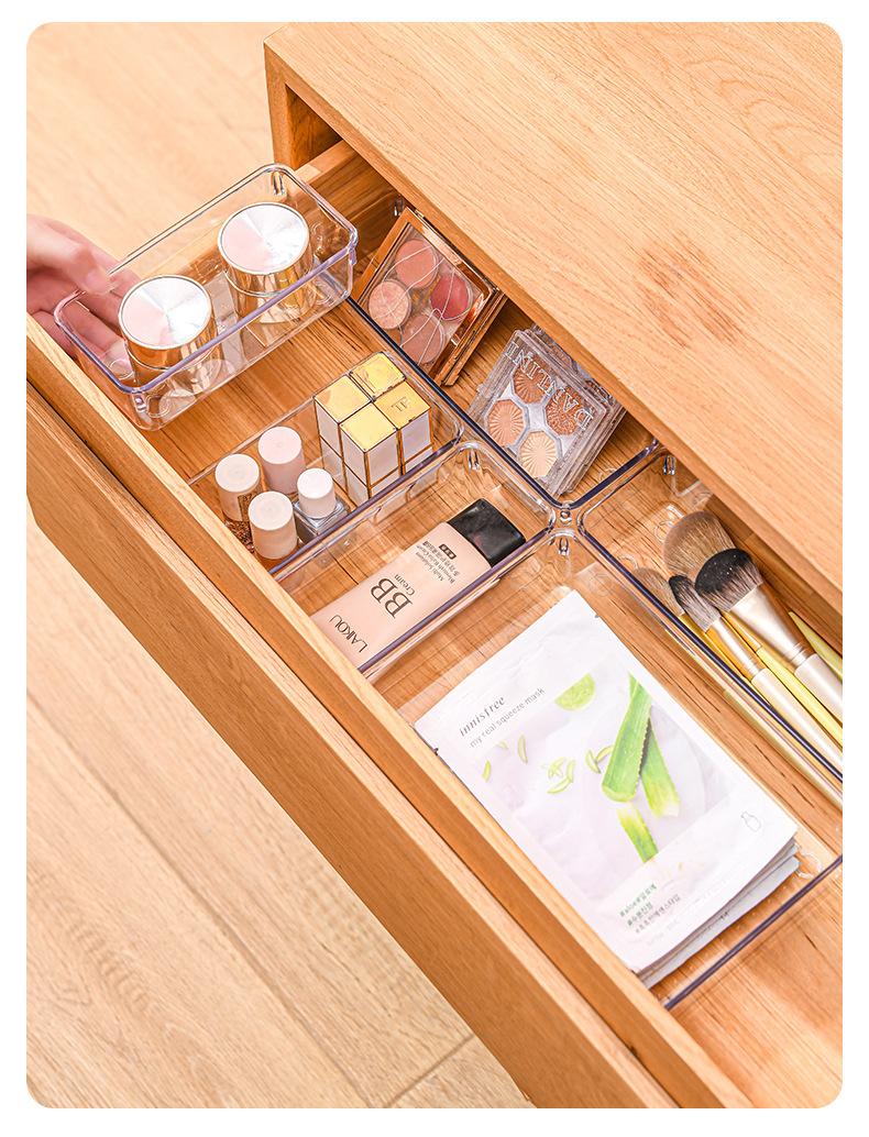 7 Pieces Set Transparent Compartment Storage Box Free Splicing Sorting Organizer Eco-friendly Material Space Saving Multi-purpose For Home Vanity Office Perfect Holiday Gift