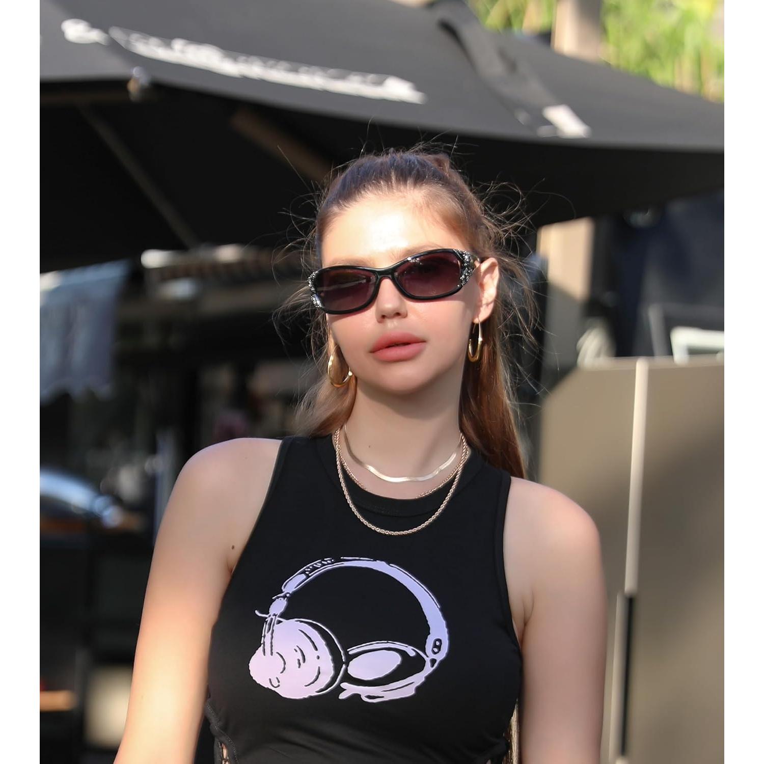 EyeconicFinds Women's Polarized Night Vision Glasses, Yellow Lens, Anti-glare, Safe Driving, B0103, Y2K Style, UV Protection, Sunglasses, B0078 EyeconicFinds Women's Polarized Night Vision Glasses, Yellow Lens, Anti-glare, Safe Driving, B0103, Y2K Style, UV Protection, Sunglasses, B0078