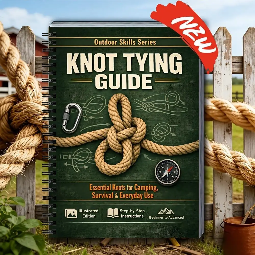 Knot Guide Booklet, 40 Pages Rope Knot Manual, Outdoor Skills Series, Portable 5.9x8.2 Inches, User-Friendly, Beginner to Advanced Users