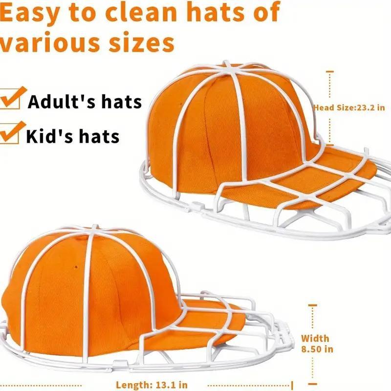Durable Plastic Baseball Hat Cleaner, Adjustable Metal Frame, Wall-Mounted Washing Machine Protector, Stainless Steel Design