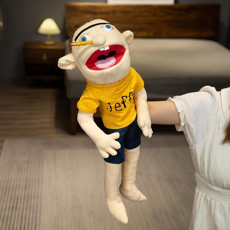 60cm Jeffy Series Hand Puppet Plush Toys Talk Show Party Props Cook Rock Singer Cosplay Stuffed Doll Halloween Xmas Gifts