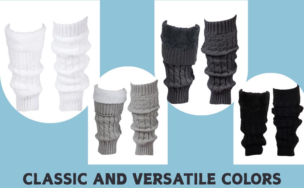 Fleece Lined Leg Warmers for Women Knit Leg Warmer for Skating | Soft Winter Leg Warmers Boot Socks for Cold Weather Outdoor and Daily Wear
