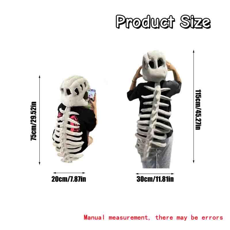 Halloween Dinosaur Skeleton Costume Headpiece, Animal Head Mask, Funny Role Play Plush Toy, Creative Prank Gift for Girlfriend, Kids, Family & Friends