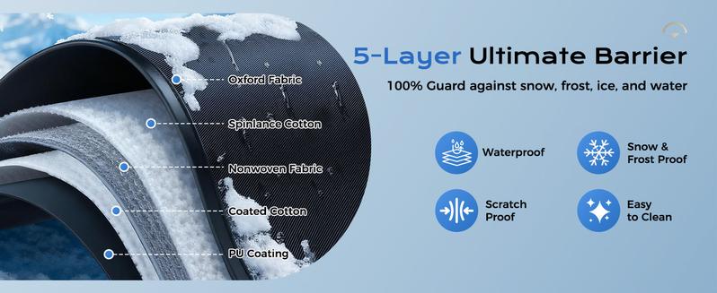 Black Friday Deal! 2025 Upgraded 2-in-1 Windshield Snow Shield Cover - Thickened 600D Oxford Fabric, All-Season Anti-Snow/Ice/Frost & UV Sunshade, with Side Mirror Covers, Easy to Install TikTok Shop Car Windshield Snow Shield - Anti-Snow Protection