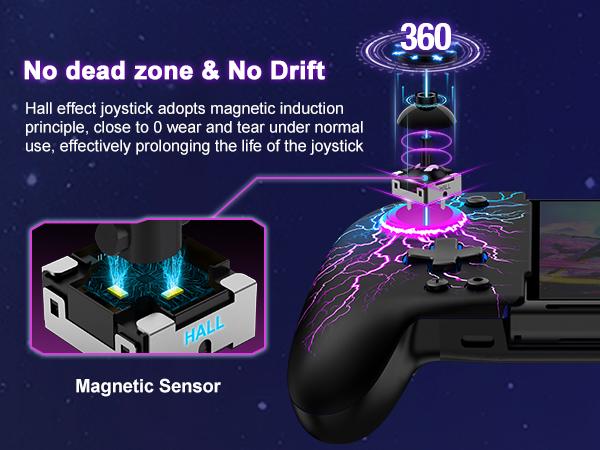 Wireless Hall Effect Joystick Switch Controllers, One-Piece Joypad Controller Replacement for Switch Controller/OLED, Switch Pro Controller with RGB/Programmable/Dual Vibration/TURBO/Wakeup Switch Accessories Console