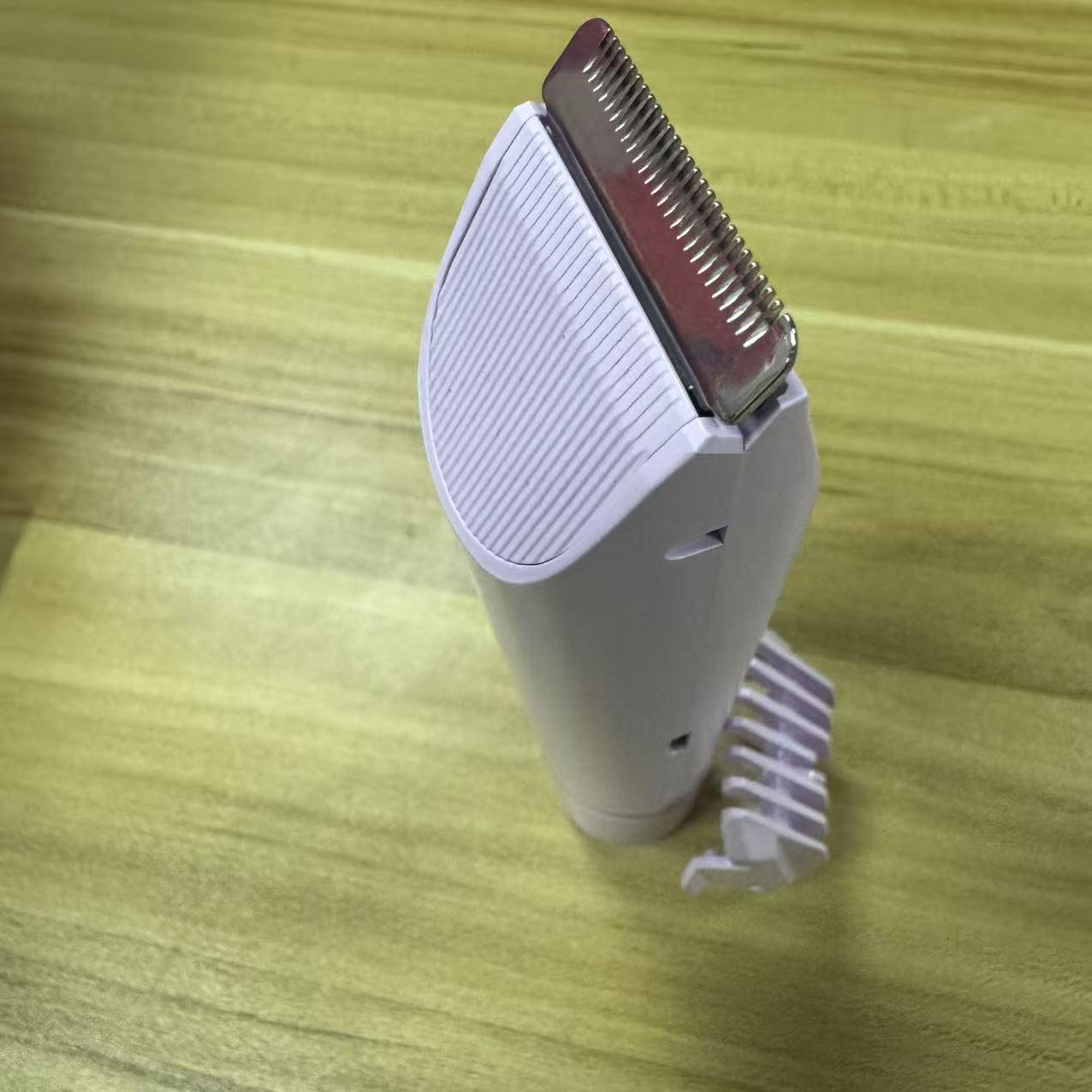 Women's Electric Razor Dual Head Reusable Female Trimmer Body Hair Remover Bikini Clipper, New Model Zb-0236L Lithium Ion Batteries Included