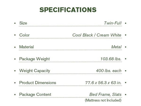 MUTICOR Metal Bunk Bed Twin Over Full Size, 【Frame Only No Mattress】Heavy Duty Sturdy Frame with 12" Under-Bed Storage for Teen & Adults #TikTokShopBlackFriday #ChristmasGifts