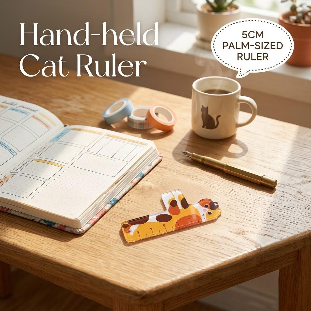 5 Piece Set Portable DIY Mini Acrylic Cartoon Ruler for Elementary School Grades 3-4, Fits Pocket or Pencil Case, Convenient and Fun Learning Tool