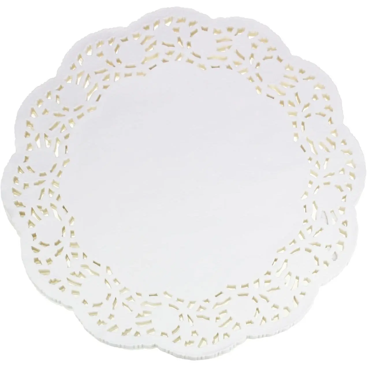 100 Pieces White Lace Round Paper Doilies Packaging Pads Wedding Tableware Decoration (13.5 Inch)