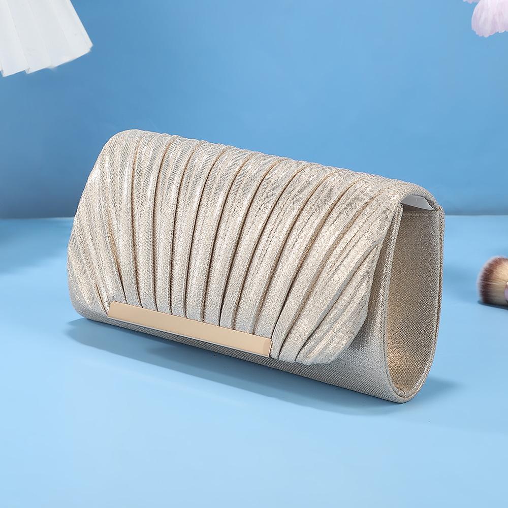 FringeFlutterSparkly Sequin Evening Bag | Pleated Chain Clutch for Prom, Wedding & Date Night