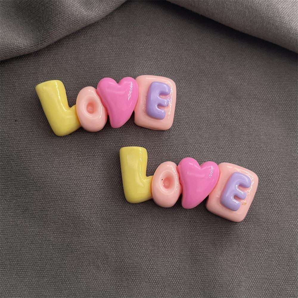 20 Random Colorful Love Heart Resin DIY Craft Supplies, Cup Stickers, Hair Clips, Jewelry Accessories, Creative Decoration Materials