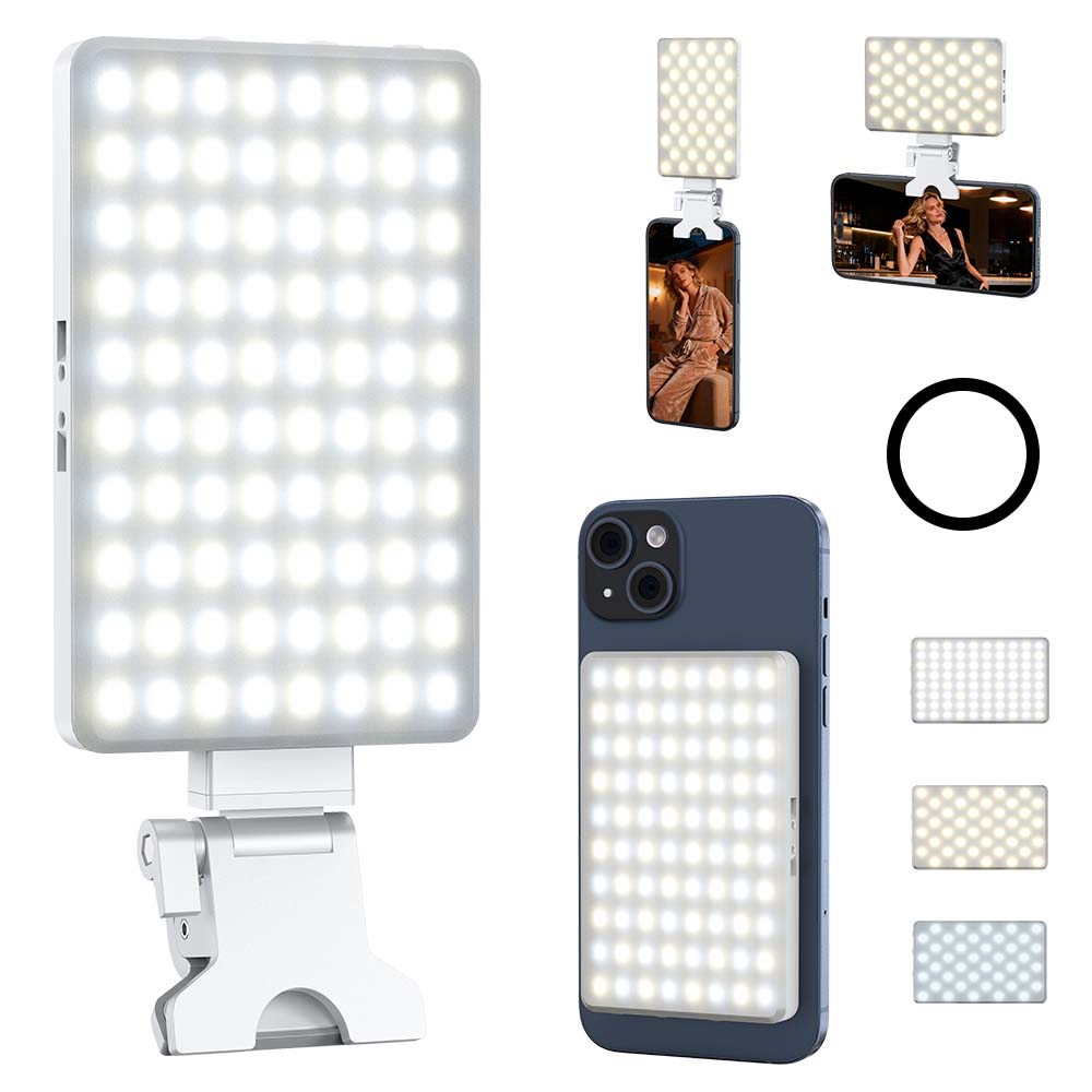 Magnetic Selfie Ring Light for iPhone, Portable Phone Fill Light, Supports Video Recording, Rechargeable LED Lamp for Photography, Vlogging, Makeup, Selfie Led Lights