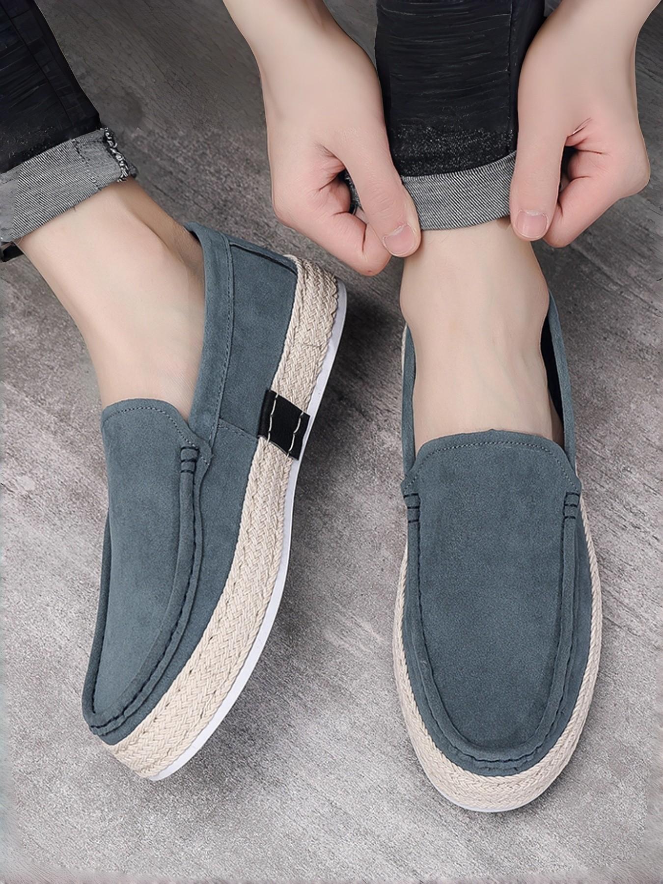 New Men's Casual Loafer Shoes, Woven Retro Trendy Straw Boat Shoes, Lightweight Comfortable Low-Top Slip-On Sneakers