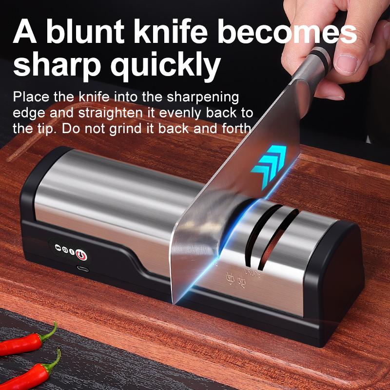 Electric Knife Sharpener, 1 Count Multifunctional Knife Sharpener, Household Knife Sharpener for Kitchen, Kitchenware, Kitchen Gadgets, Gift