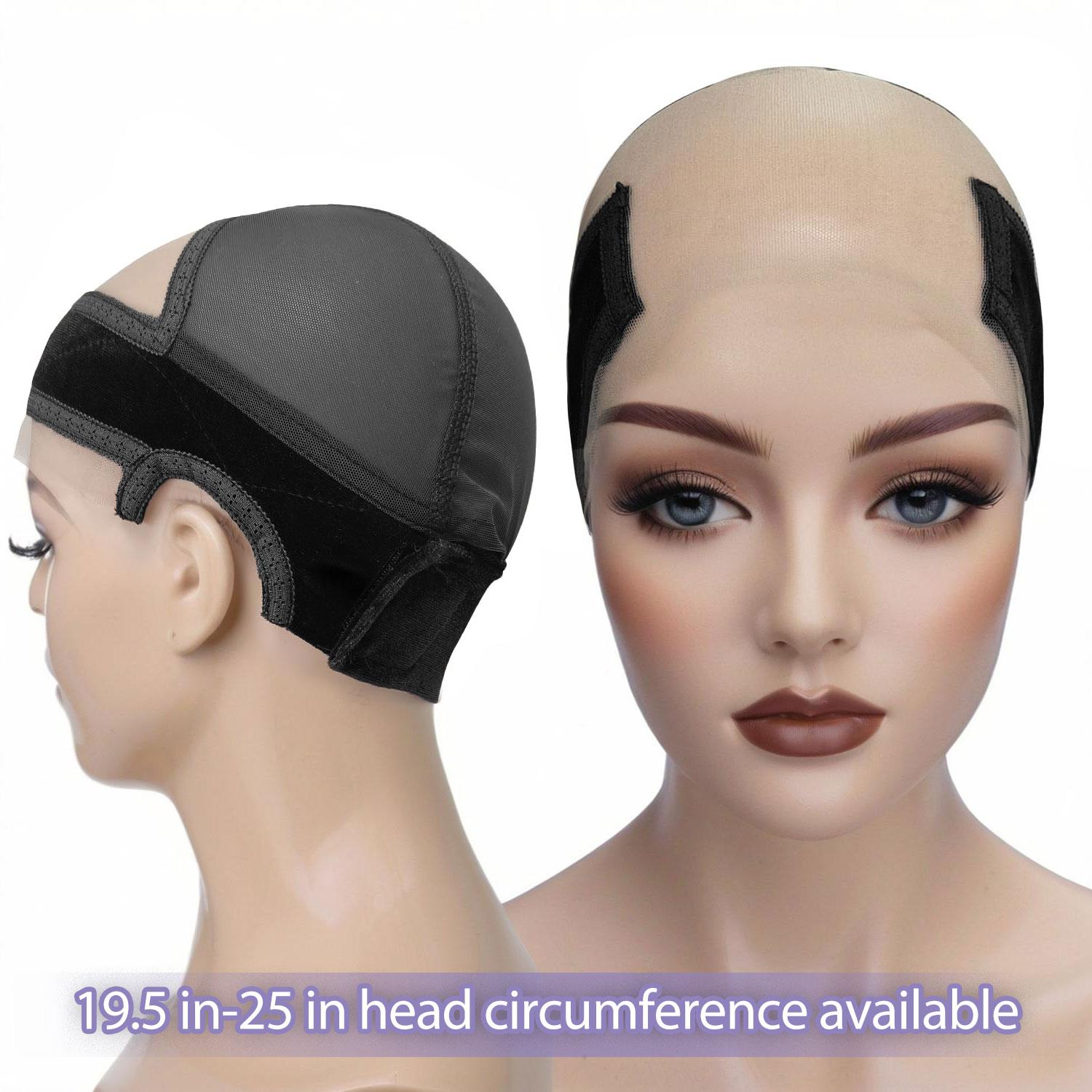Lace Grip Wig Cap for Women, Transparent Non-Slip Wig Gripper Cap with Adjustable Grip Headband for Keeping Wigs in Place