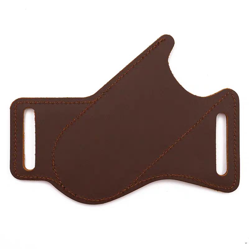 EDC outdoor travel handmade genuine leather tactical knife sheath/storage tool belt/pouch/backpack for men, foldable key gift