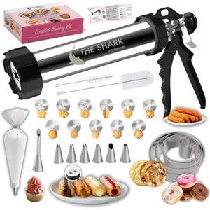 Churro Maker Machine & Spritz Cookie Press Gun Kit – 304 Stainless Steel, Easy to Clean & Large Capacity – Make Authentic Churros & Cookies at Home – Ideal Baking Tool for Families, Chefs & Beginners
