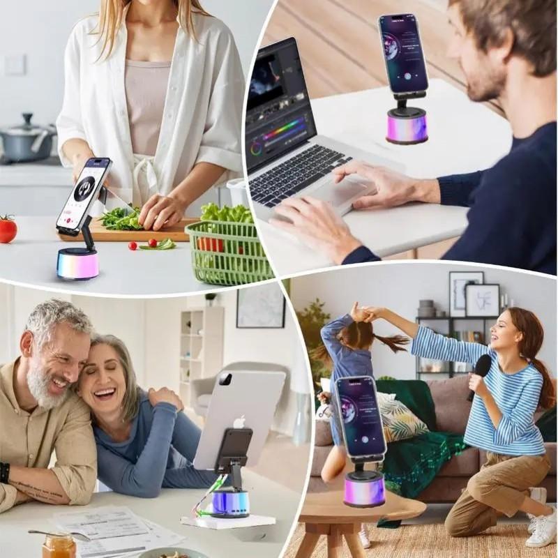 Wireless Induction Audio Bluetooth-compatible Speaker, 5-In-1 Phone Stand, USB Emergency Charging (5000mah), Portable Power Bank, Colorful Ambient Light Gift