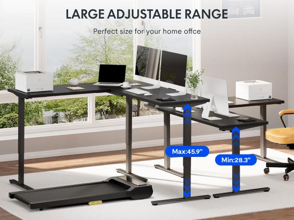 【TikTokShopBlackFriday】【Two Package Shipping】FLEXISPOT L-Shaped Standing Desk, Electric Height Adjustable Desk, Sit Stand Large Corner Desk, Memory Preset Controller, Modern Design