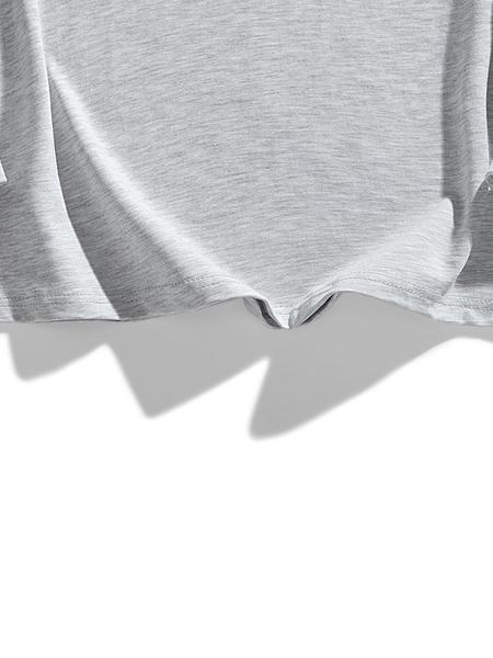 Men's Basic Long Sleeve T-Shirt, Soft Solid Color Fabric, Comfortable Casual Wear, Suitable for Home & Outdoor Activities