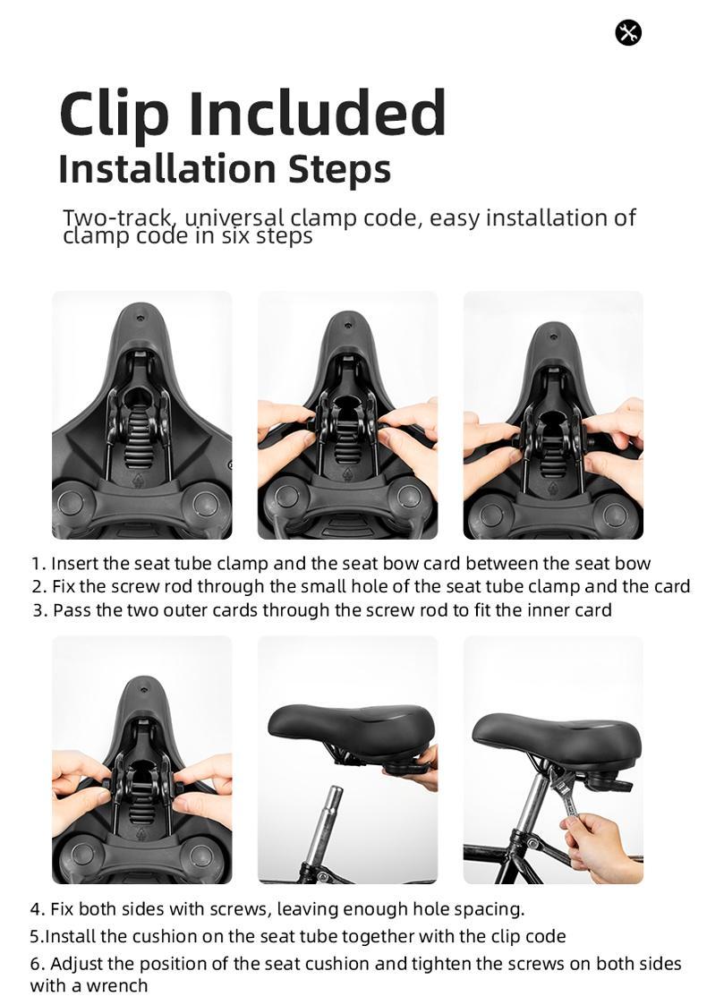 ROCKBROS Bike Seat Comfort Bike Saddle Mountain Bicycle Accessories for Men Women Soft Wide Bike Seat Cushion Dual Shock Absorbing with Reflective Strip ROCKBROS Bike Seat Comfort Bike Saddle Mountain Bicycle Accessories for Men Women Soft Wide Bike Seat Cushion Dual Shock Absorbing with Reflective Strip