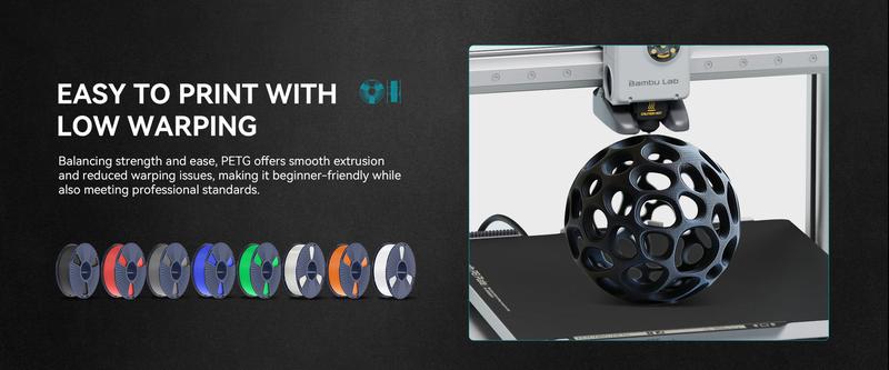 High Speed Matte PETG 3D Printer Filament 1KG Filament ​Low-Warping for​ Smooth Matte Finish