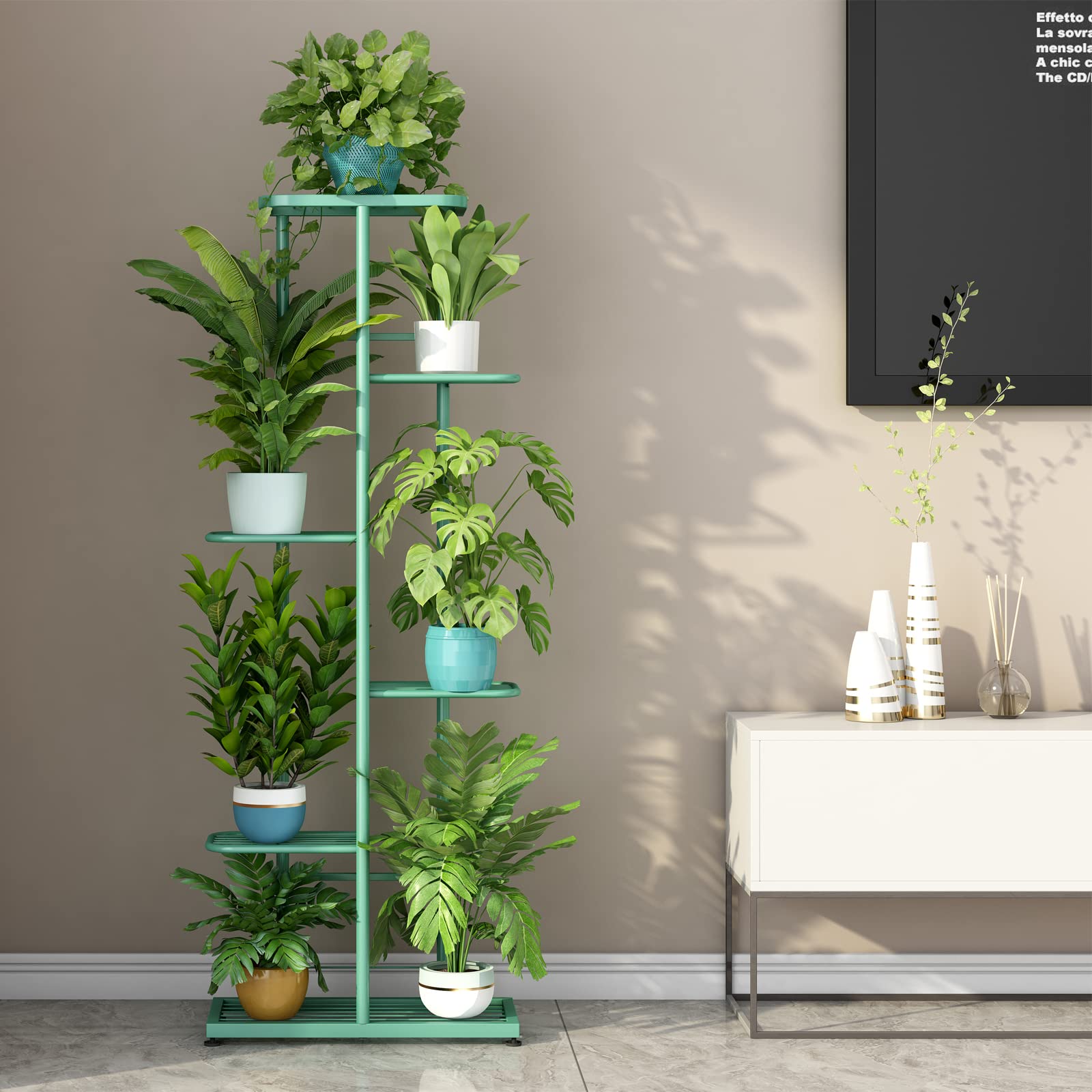6 Tier 7 Pot Metal Plant Stand for Indoor & Outdoor Use - Rust-Free Iron Plant Organizer Rack with Round Feet for Balcony, Living Room, or Garden Corner 6 Tier 7 Pot Metal Plant Stand for Indoor & Outdoor Use - Rust-Free Iron Plant Organizer Rack with Round Feet for Balcony, Living Room, or Garden Corner
