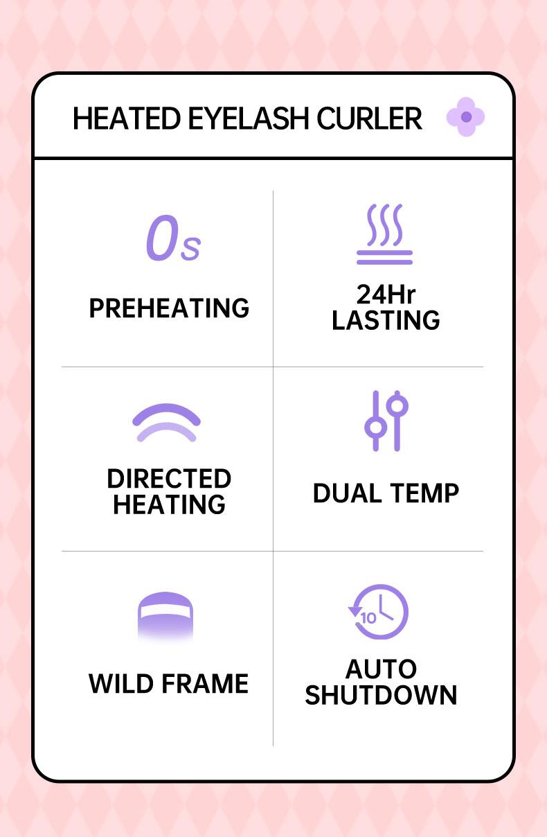 Medusara Electric Lash curler, Premium Heated Eyelash Sculpting Device Rechargeable Heated Lash Curler Patented 3D Curved Design Pink Cosmetics