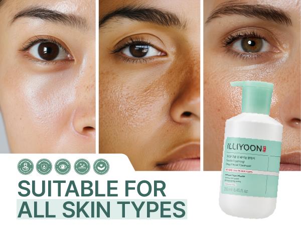 ILLIYOON Gentle Foaming Deep Facial Cleanser | Hypoallergenic & Sensitive Skin-Friendly, Cleanser for Dry and Acne-Prone Skin, Oil Control, Vegan-Certified, 8.45 fl. oz. (250ml)