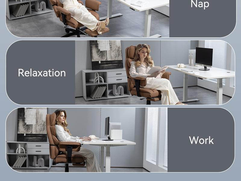 Dowinx Ergonomic Office Chair - Big & Tall Executive Desk Chair with Pocket Spring Lumbar Support, High-Back Adjustable Gaming Chair, Removable Footrest & 3D Armrests