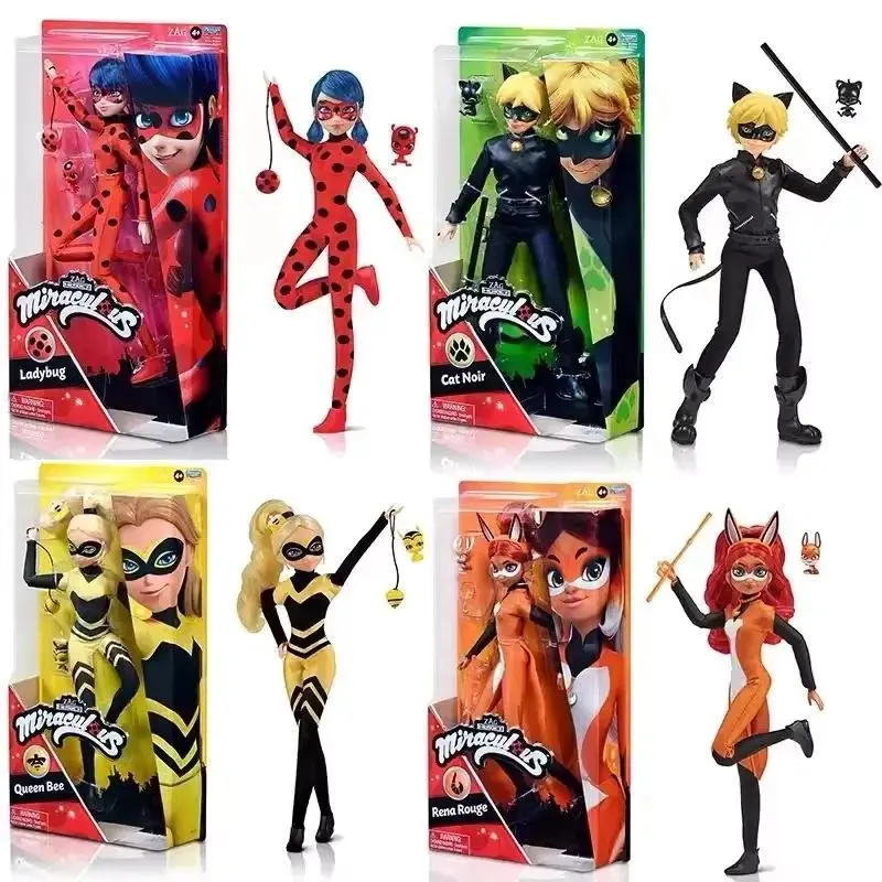 27cm New Miraculous Anime Figure Ladybug Marinette Rena Rouge Cat Noir Action Figure Doll Model Girl Birthday Gift Collectibles