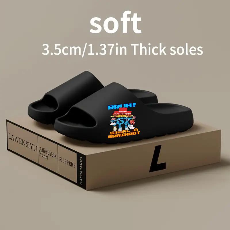 Crazy Pixel Monster Slippers - Funny "Steal A Brainrot" Design, Comfy Non-Slip Slides