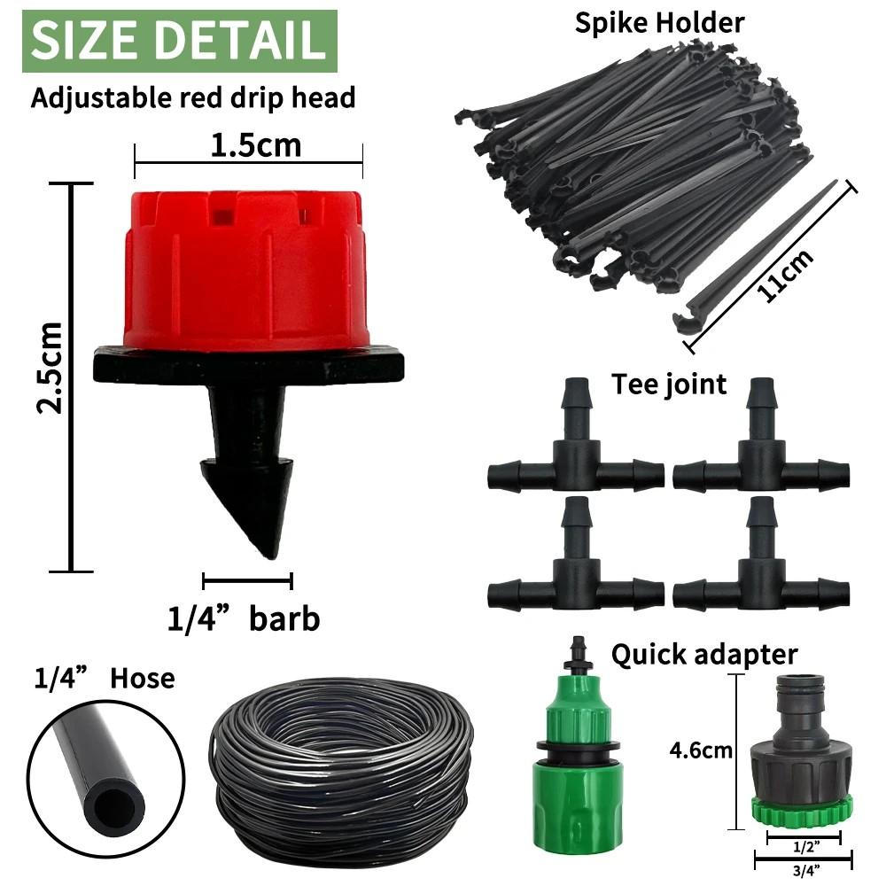 Portable Micro Drip Irrigation System, 20m Automatic Watering Kit with Adjustable Drippers, Misting Watering for Gardens, Garden Hose Included, Garden Hose Connector, Automatic Watering Devices #TOP PICKS