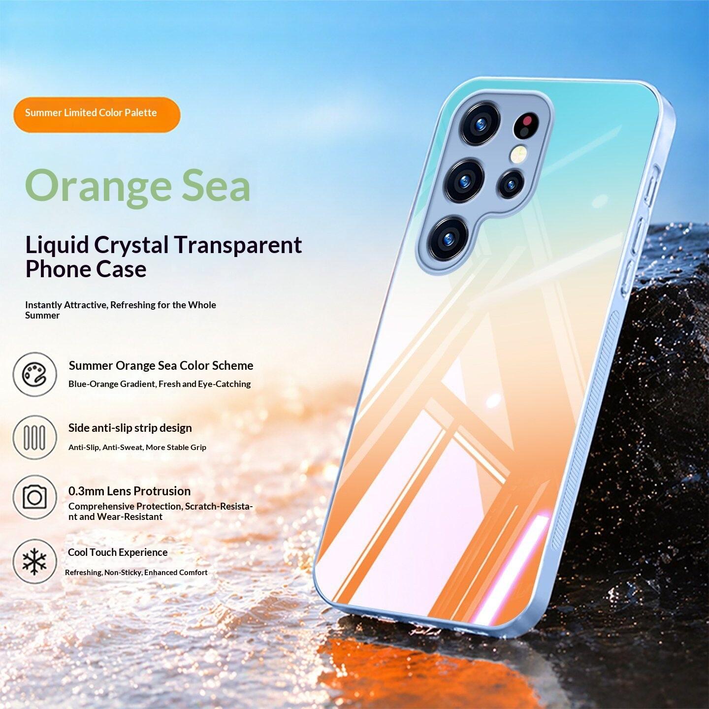 Samsung Galaxy S26 S24 S25 Ultra rainbow phone case, liquid crystal transparent frosted ice feeling ultra-thin fashion gradient protective case