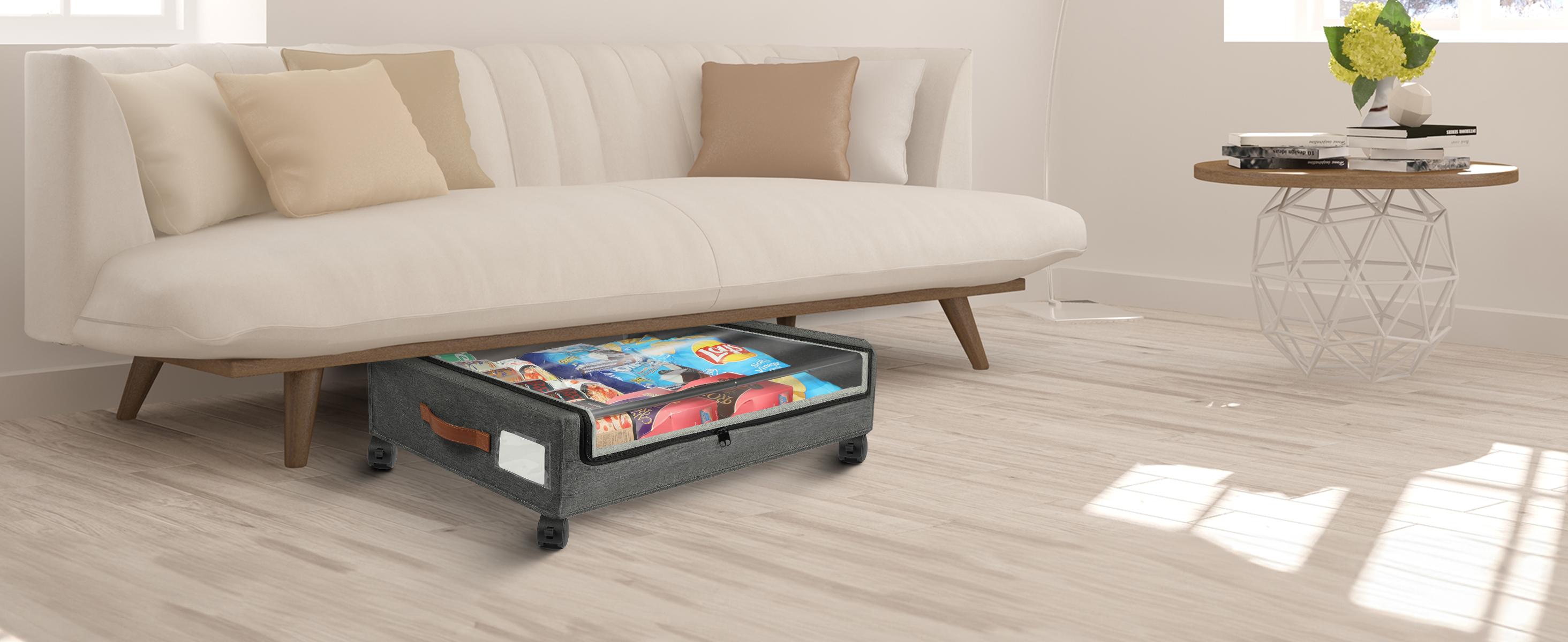 Spring Special: Yecaye 2PC Hidden Under-Bed Movable Storage Bins – Unlock the Forgotten and Wasted Storage Space! High Quality Fabric Heavy Items