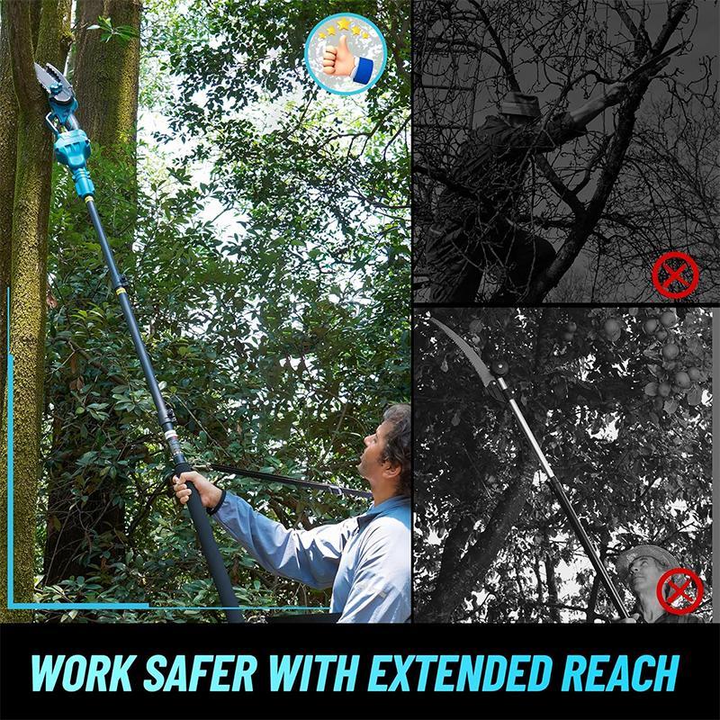 Upgrade 2pcs high branch saws, telescopic high-altitude shears, electric brushless pruning saws, extended high branches, two electric and one electric garden pruning tools