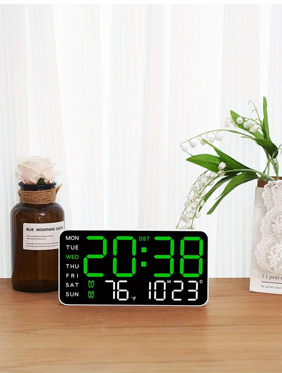 Large Digital Wall Clock with LED Display, Led Alarm Clock, Date & Temperature Timer, Ideal Gift for the Elderly, Living Room & Bedroom Decor, Creative Decorative Clock, Led Wall Clocks