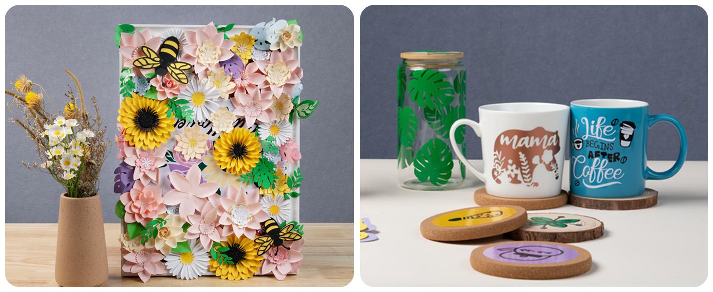 LOKLiK Cutting Machine 2-Bluetooth Connectivity DIY Cutting Machine-Massive Designs Included, for Creating Customized Cards, Home Decor