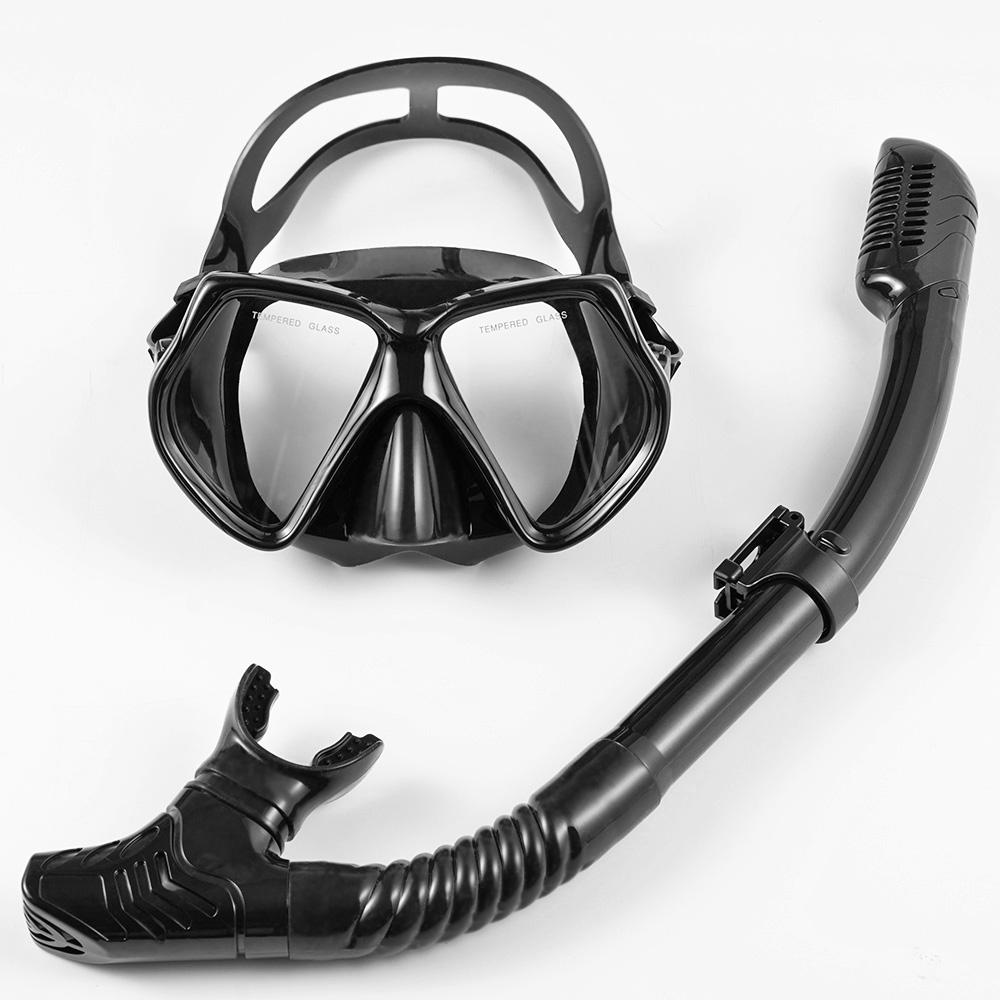 1 Set Adjustable Diving Mask, Professional Diving Goggles, Wide View Tempered Glass Lens Anti-fog Swimming Goggles, Diving Swimming Training Equipment For Adults Teens