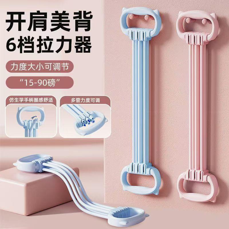 Women's Adjustable Resistance Bands 6 Levels, Pull Rope for Shoulder Back Exercise, Multi - Grip Strength Training Equipment with 6 Strands