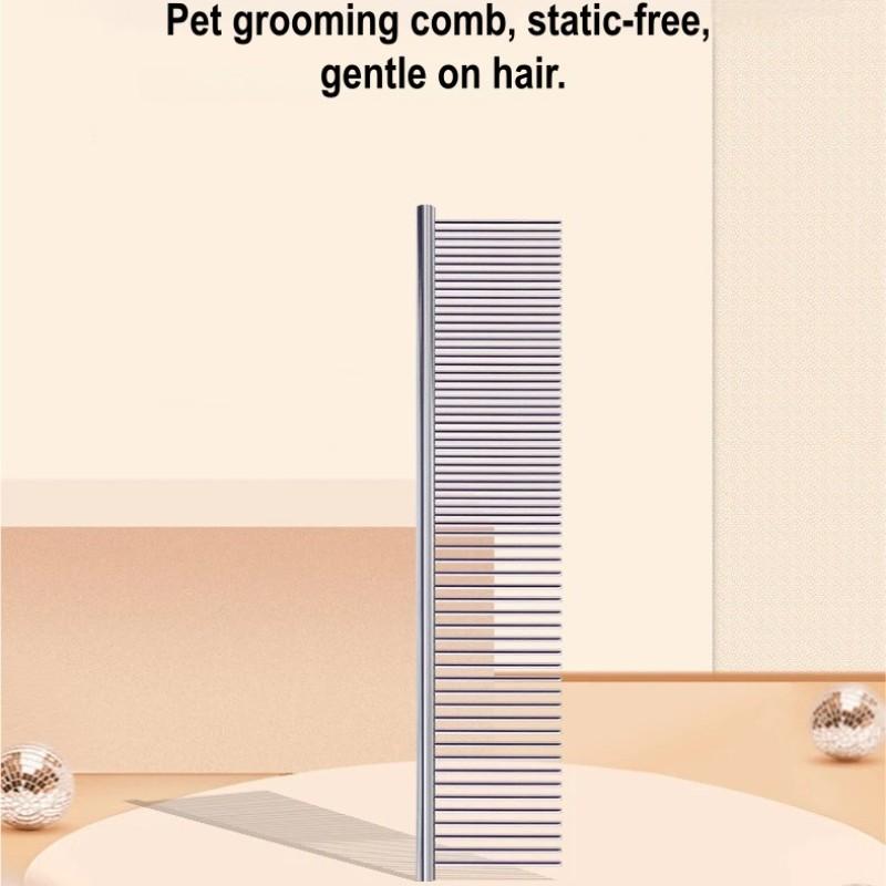 1pc Pet Hair Remover Comb, Stainless Steel Pet Grooming Brush, Gentle Removal of Loose Knots, Durable Cleaning Beauty Comb
