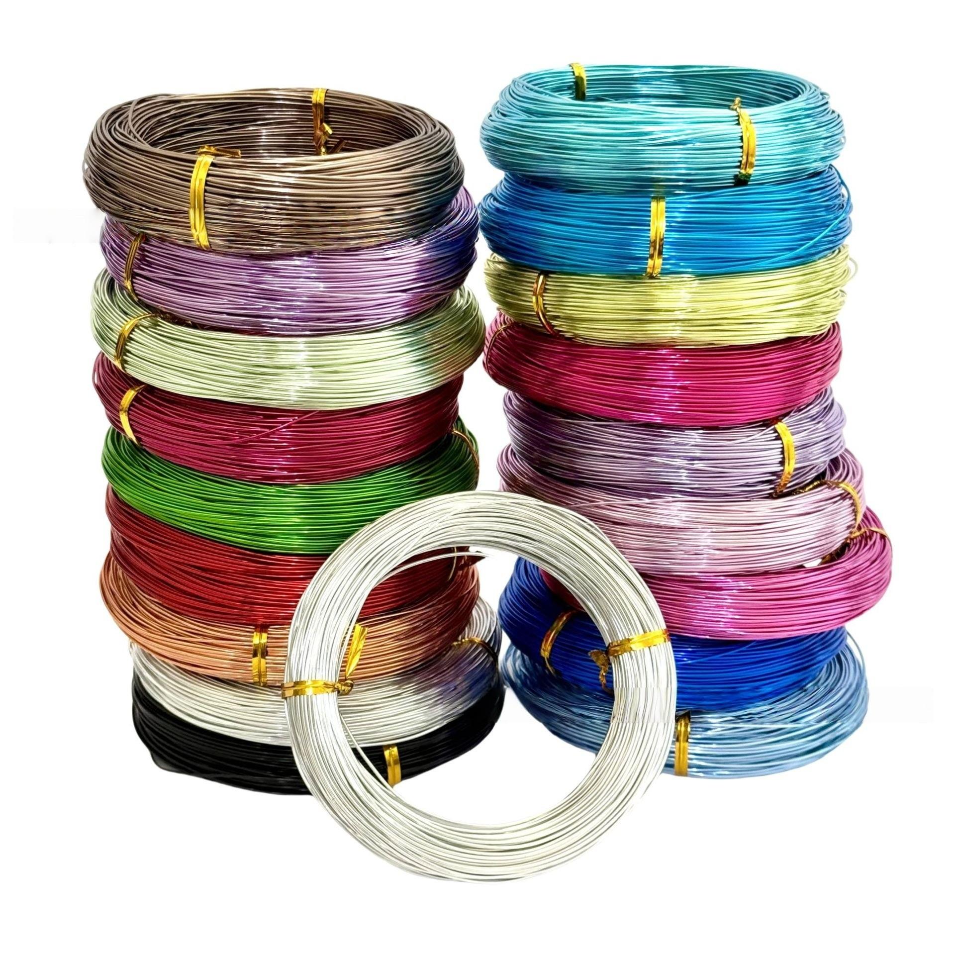 7 Rolls 1.0mm X 196.85 Inches Colorful Aluminum Craft Wire, Smooth Ends, Ideal for Art Projects and Creative Weaving, Decorative Metal Wire