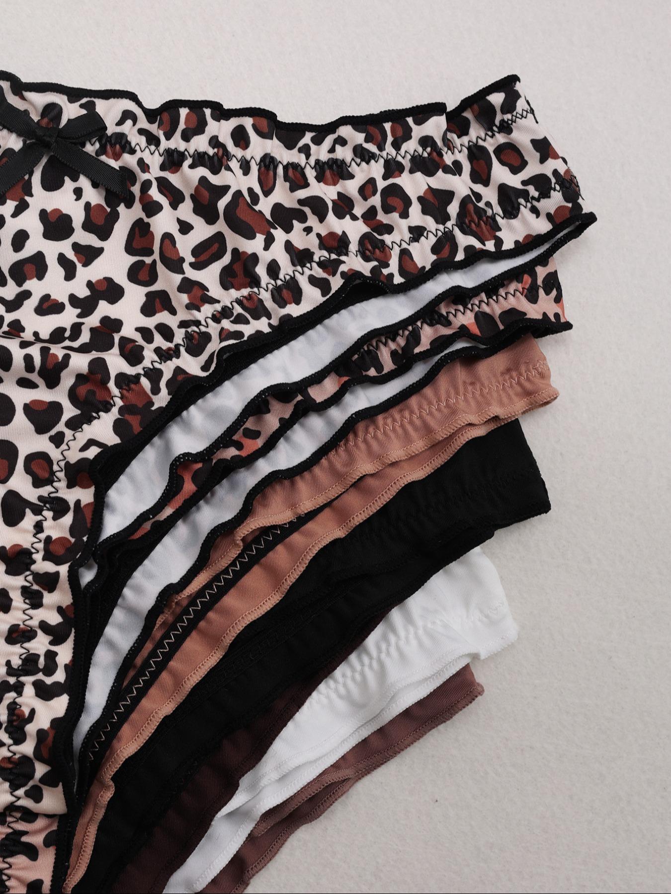 7PCS Bow, Milk Silk Women's Briefs