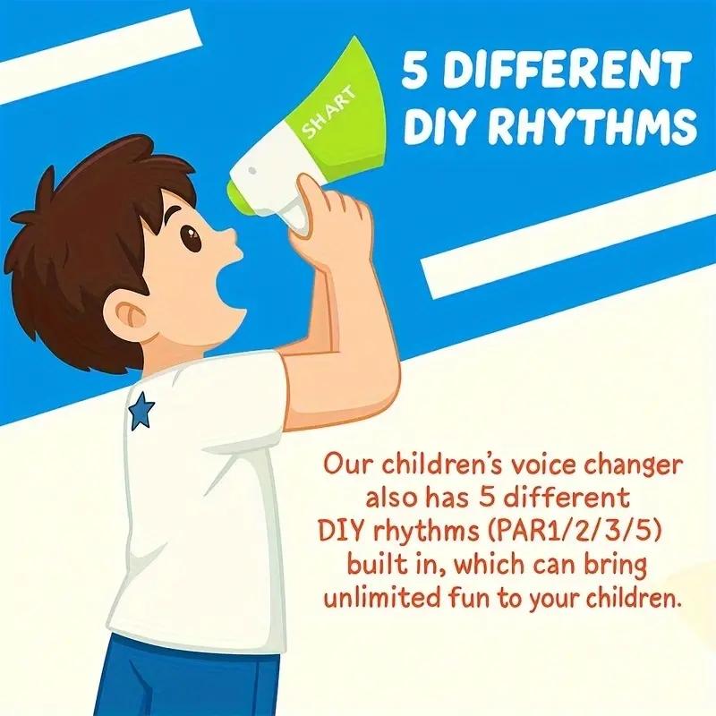 Kids' Voice-Changing Prank Toy, Mini Multi-Sound Speaker, Fun Amplifier with Various Sound Effects. Perfect Holiday, Christmas, and Birthday Party Gift. Ideal for Scene Parties, Birthday Gatherings, Yard Activities, Requires 3 Batteries(Not Included).